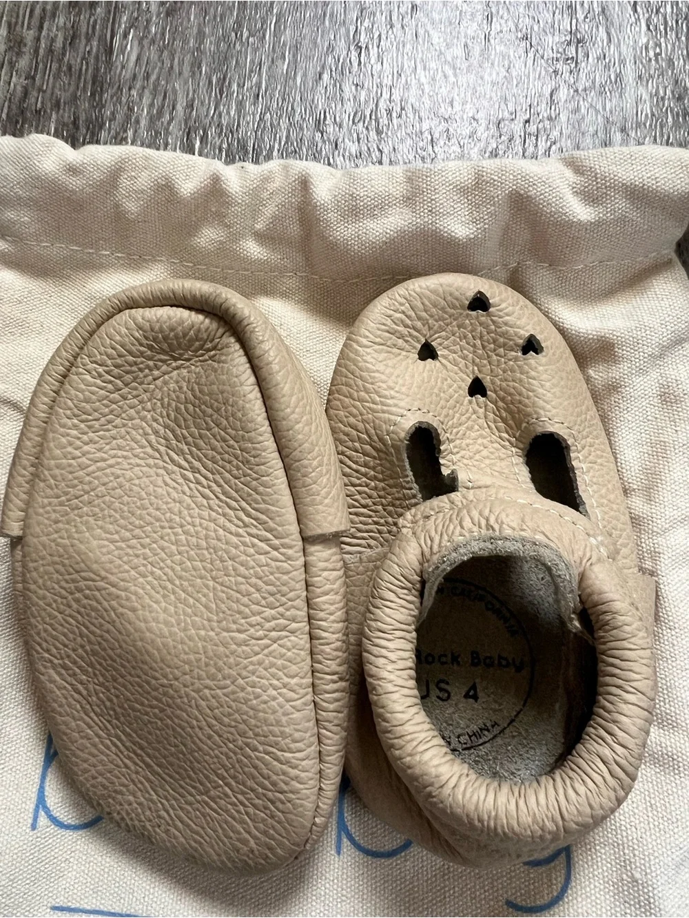 Baby Leather T-Strap Walker Shoes in Tan